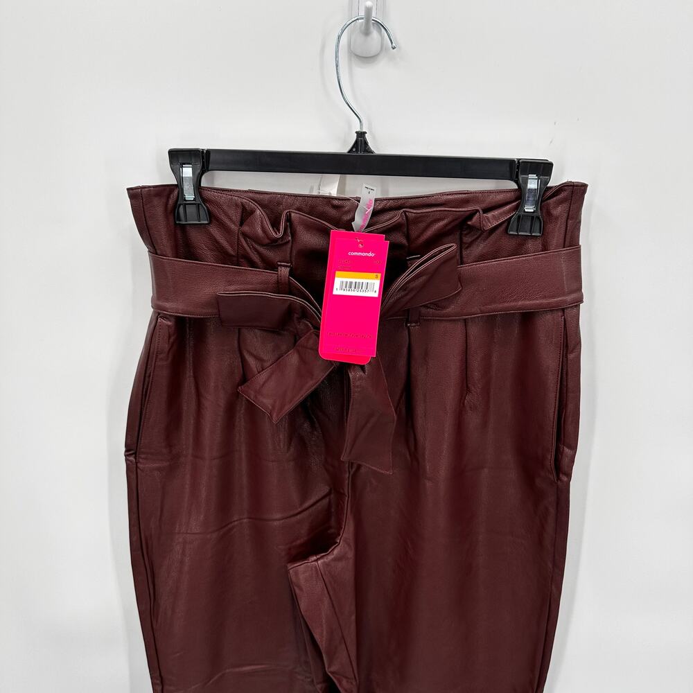 COMMANDO NWT Faux Leather Paperbag Pants in Oxblood // S - Picture 6 of 12